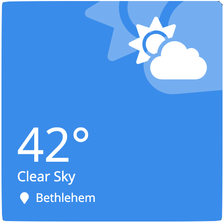 Screenshot of the weather widget